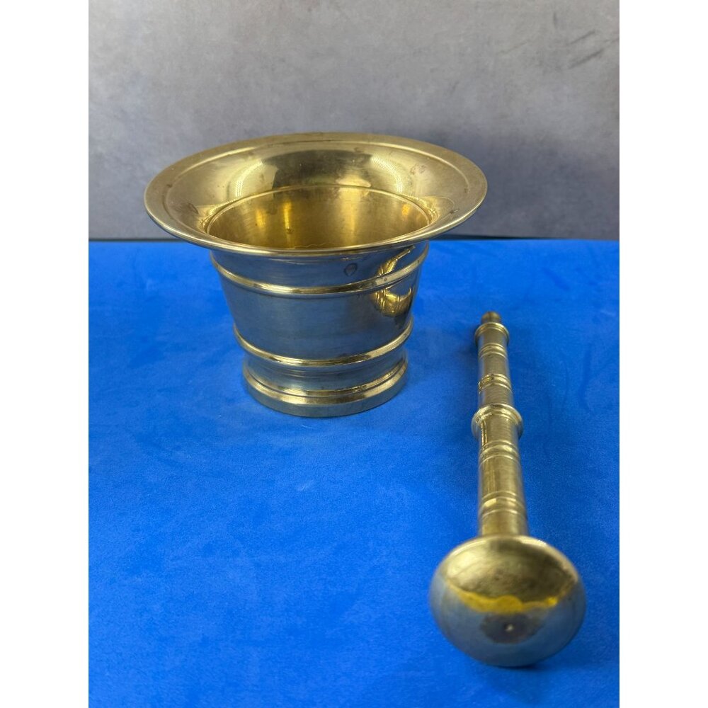 Brass Vintage Mortar And Pestle Set
